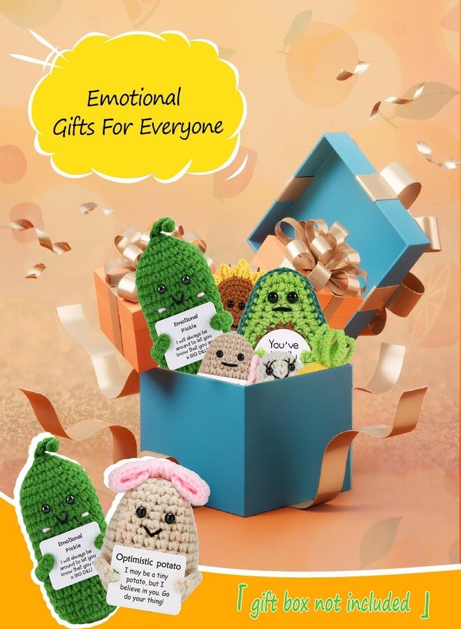 PinCute 2PCS Emotional Pickle Potato with Bow Gifts for Friend - Cute Funny Potato Crochet Doll Home Desk Decor - Gift for Women Wife Sister Birthday Valentines Christmas Anniversary - Image 3